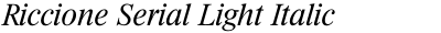 Riccione Serial Light Italic